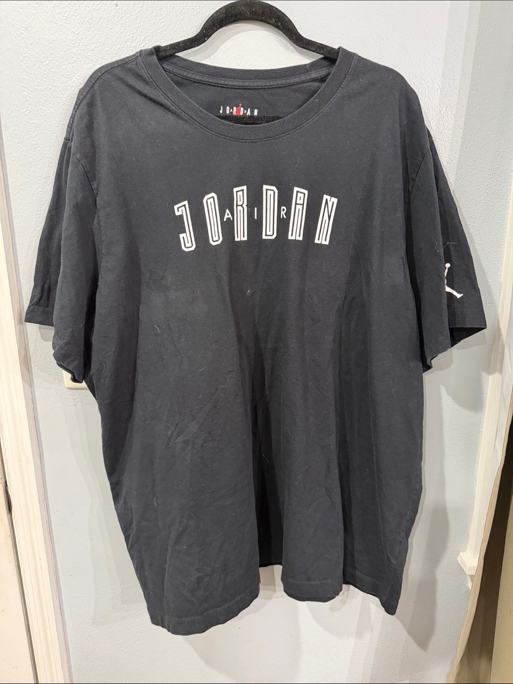 Jordan Black Tee with White Arched Logo